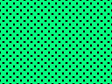 black polka dots pattern over spring green useful as a background