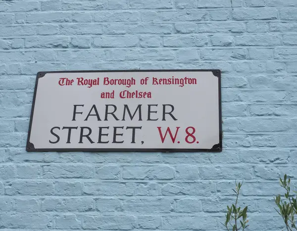 Londres Royaume Uni Juin 2023 Panneau Farmer Street Kensington — Photo