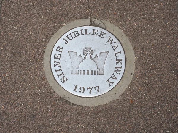 Londra Regno Unito Giugno 2023 Segno Silver Jubilee Walkway Circa — Foto Stock