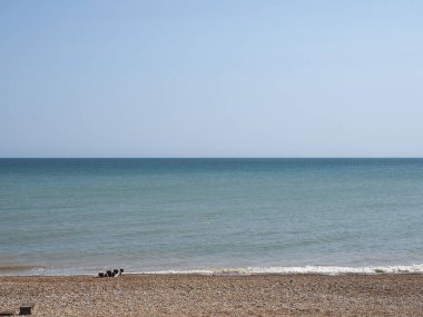 Sahilden görünen deniz doğal bir arka plan olarak kullanışlıdır.