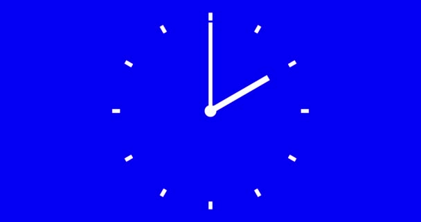Reloj Horas Sobre Fondo Azul — Vídeos de Stock