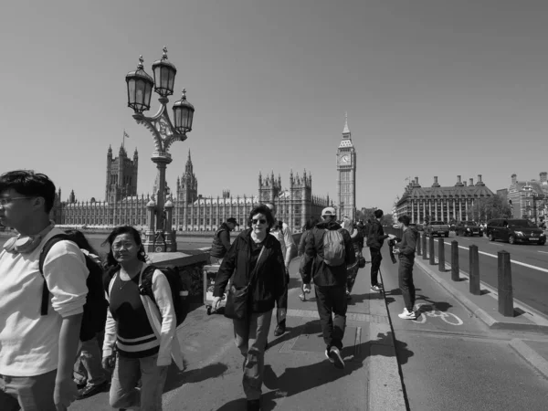 Лондон Великобритания Июня 2023 Года Здания Парламента Вестминстерский Мост Черно — стоковое фото
