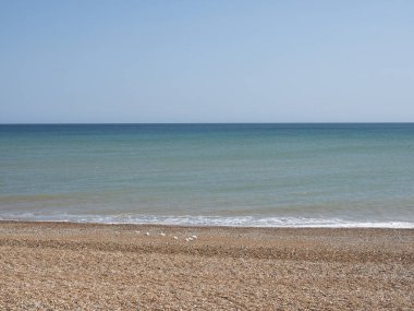 Sahilden görünen deniz doğal bir arka plan olarak kullanışlıdır.