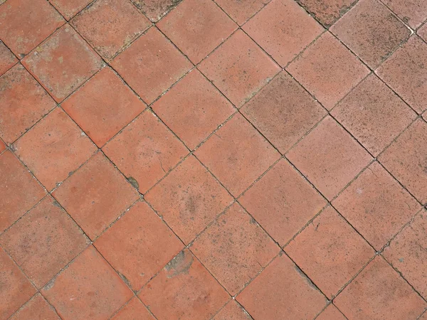 Red Brick Tiled Floor Useful Background — Stock Photo, Image