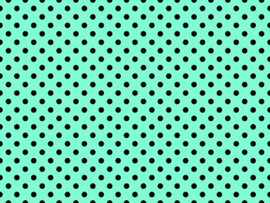 black polka dots pattern over aquamarine useful as a background