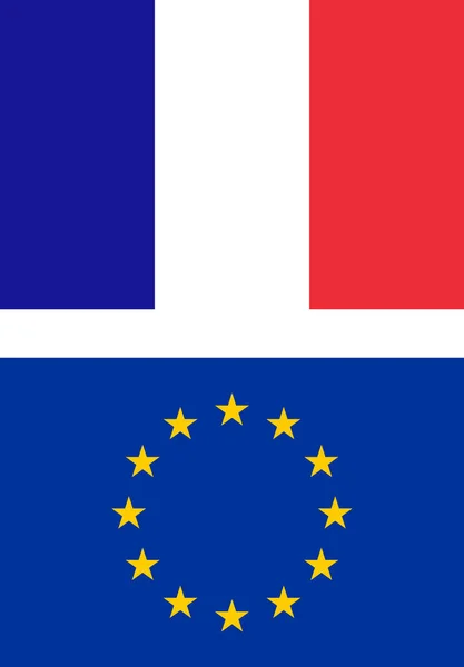 Σημαίες Της Γαλλίας Και Της Ευρωπαϊκής Ένωσης — Φωτογραφία Αρχείου