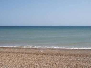 Sahilden görünen deniz doğal bir arka plan olarak kullanışlıdır.