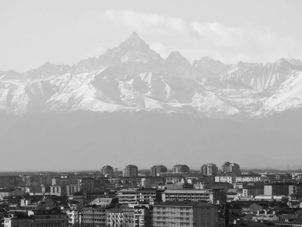 Монвисо Мбаппе Визо Горная Часть Альпийского Хребта Видимая Города Мбаппе — стоковое фото