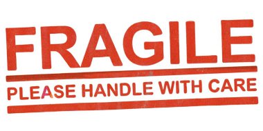 fragile please handle with care sign isolated over white background clipart