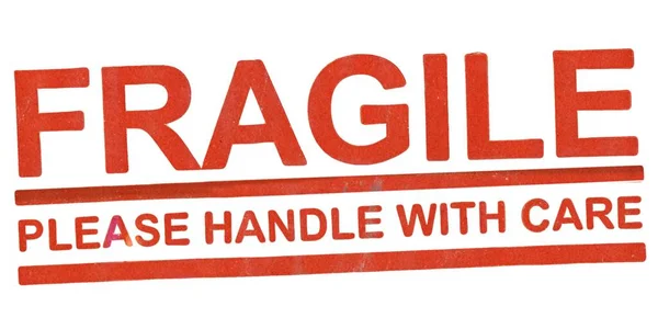 Fragile Please Handle Care Sign Isolated White Background — Stock Photo, Image