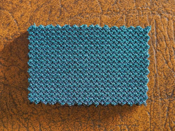 Stile Industriale Blu Verde Tampone Tessuto Con Bordo Zig Zag — Foto Stock