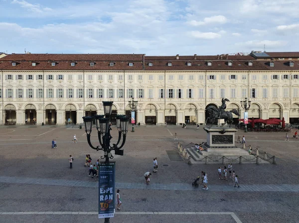 Turin Itálie Června 2023 Překlad Piazza San Carlo Charles Square — Stock fotografie