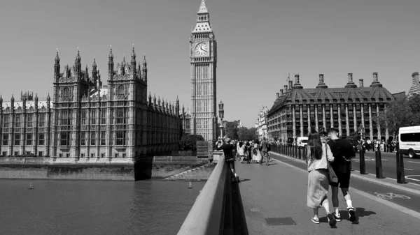 Londýn Velká Británie Června 2023 Domy Parlamentu Westminsterský Most Černé — Stock fotografie