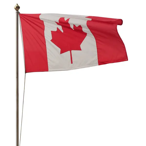 Kanada Ulusal Bayrağı Beyaz Arka Planda Izole Edildi — Stok fotoğraf