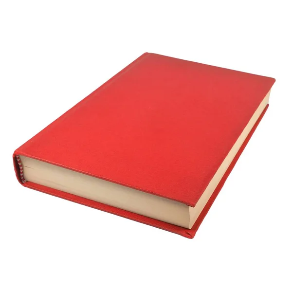 Livre Rouge Isolé Sur Fond Blanc — Photo