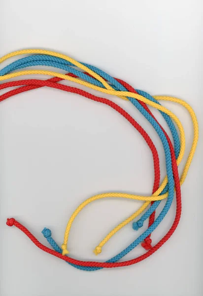 Multi Colour Ropes Blue Yellow Red — Stock Photo, Image
