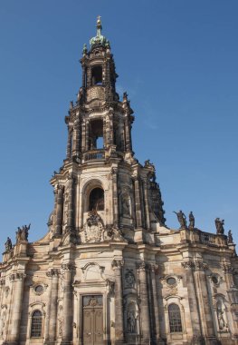 Dresden Katedrali Kutsal Üçleme namı diğer Hofkirche Katedrali Dresden Almanya 'sında Sanctissimae Trinitatis