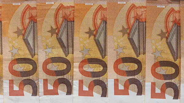 背景として役立つ多くのユーロ紙幣 — ストック写真