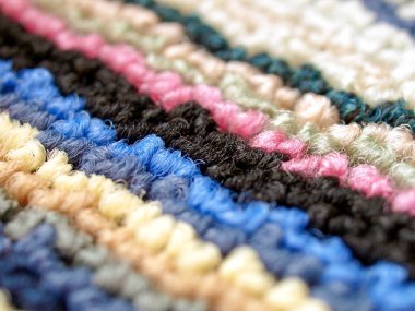 industrial style Carpet mat rug with multi coloured stripes