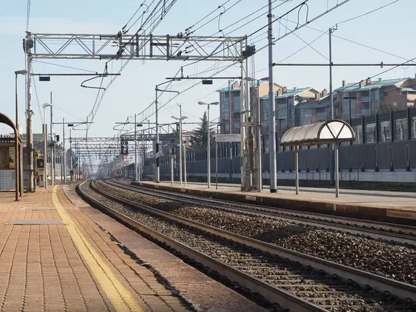 Платформа Залізничного Вокзалу Коллегно Італія — стокове фото