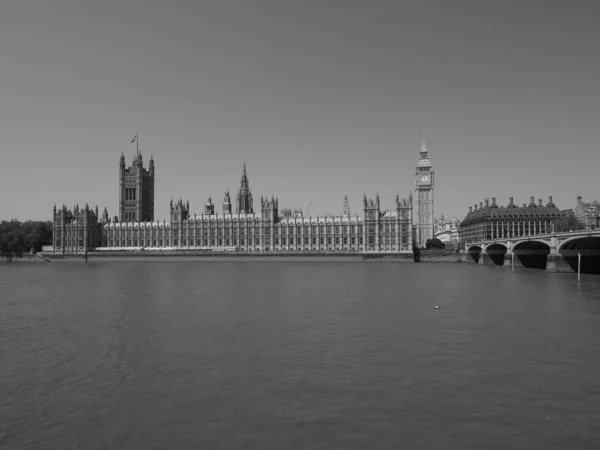 Houses Parliament Aka Westminster Palace London Black White Stock Photo