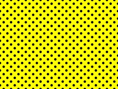 black polka dots pattern over yellow useful as a background
