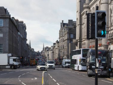 ABERDEEN, İngiltere - 14 Eylül 2023 Union Caddesi