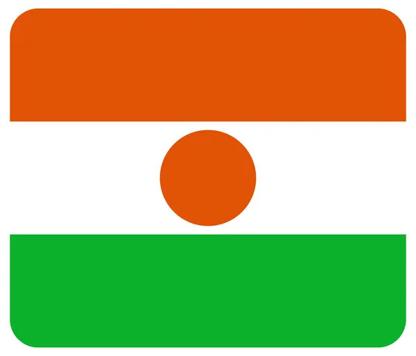 Nigerien National Flag Niger Africa Rounded Corners — Stock Photo, Image