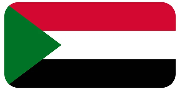 Die Sudanesische Nationalflagge Des Sudan Afrika Mit Abgerundeten Ecken — Stockfoto
