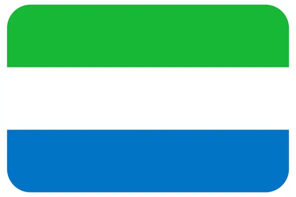 Sierra Leonean National Flag Sierra Leone Africa Rounded Corners — Stock Photo, Image