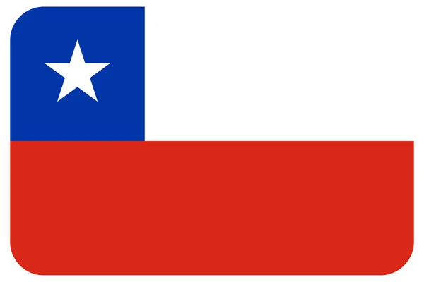 Bandera Nacional Chile América Con Esquinas Redondeadas — Foto de Stock