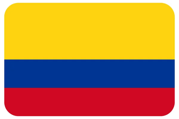 Κολομβιανή Εθνική Σημαία Κολομβίας Αμερικής Στρογγυλεμένες Γωνίες — Φωτογραφία Αρχείου