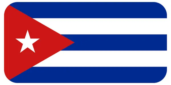 Die Kubanische Nationalflagge Von Kuba Amerika Mit Abgerundeten Ecken — Stockfoto