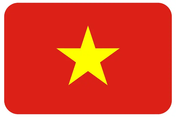 Die Vietnamesische Nationalflagge Vietnams Asiens Mit Abgerundeten Ecken — Stockfoto