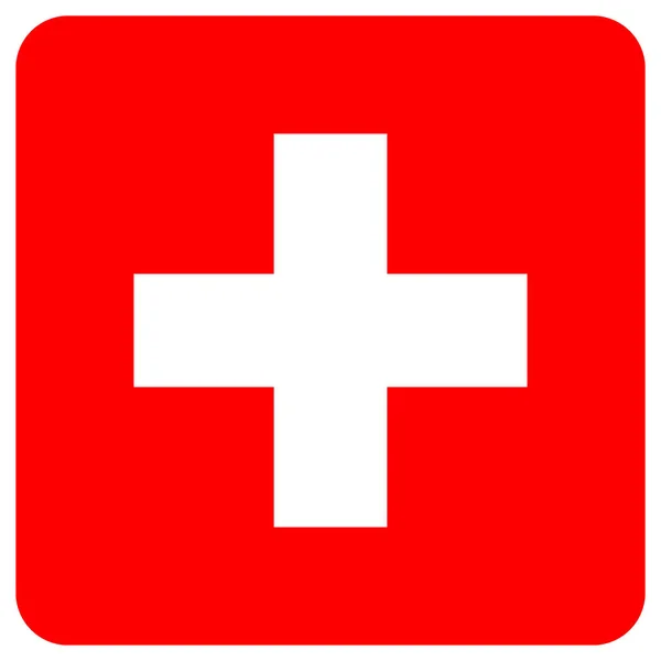Swiss National Flag Switzerland Europe Rounded Corners — Stock Photo, Image