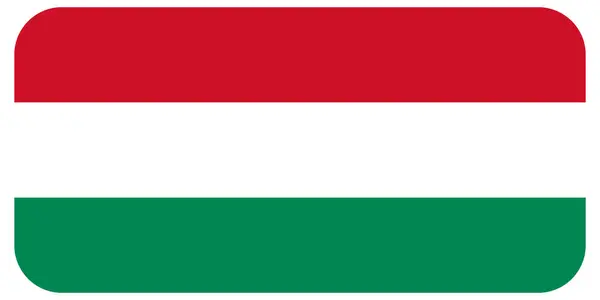 Maďarská Národní Vlajka Maďarska Evropa Zaoblenými Rohy — Stock fotografie