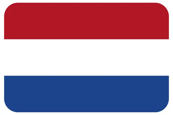 Hollanda Nın Ulusal Bayrağı Yuvarlak Köşeli Avrupa — Stok fotoğraf