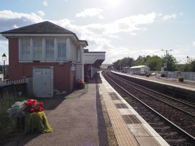 STONEHAVEN, İngiltere - 14 Eylül 2023 Stonehaven Tren İstasyonu