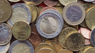 arkaplan olarak kullanışlı birçok euro sikkesi