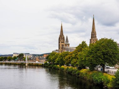 INVERNESS, İngiltere - 13 Eylül 2023: Ness Nehri Görünümü