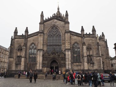 EDINBURGH, İngiltere - 15 Eylül 2023: St Giles Katedrali namı diğer Edinburgh Yüksek Kirk