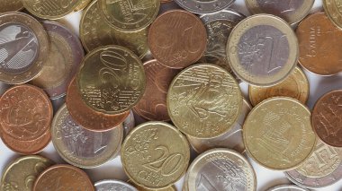 arkaplan olarak kullanışlı birçok euro sikkesi