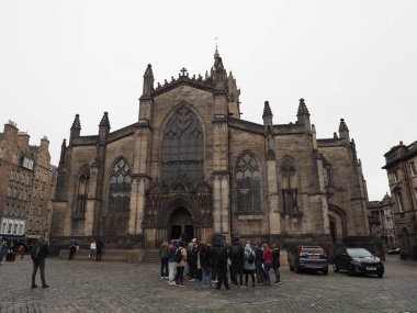 EDINBURGH, İngiltere - 15 Eylül 2023: St Giles Katedrali namı diğer Edinburgh Yüksek Kirk