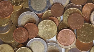 arkaplan olarak kullanışlı birçok euro sikkesi