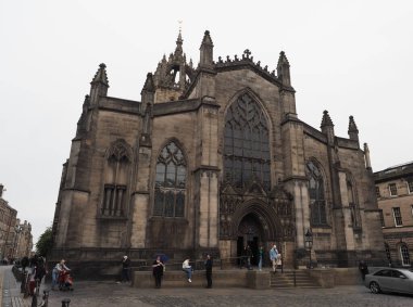 EDINBURGH, İngiltere - 15 Eylül 2023: St Giles Katedrali namı diğer Edinburgh Yüksek Kirk