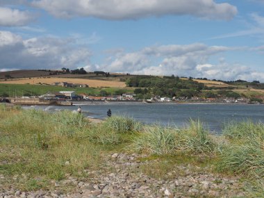 STONEHAVEN, İngiltere - 14 Eylül 2023 Sahil manzarası