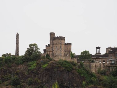 Edinburgh, İngiltere 'deki Calton Hill' deki anıtlar.