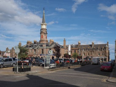 STONEHAVEN, İngiltere - 14 Eylül 2023: Stonehaven şehri manzarası