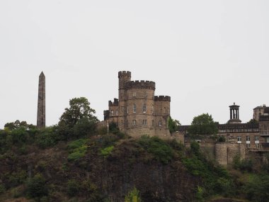 Edinburgh, İngiltere 'deki Calton Hill' deki anıtlar.