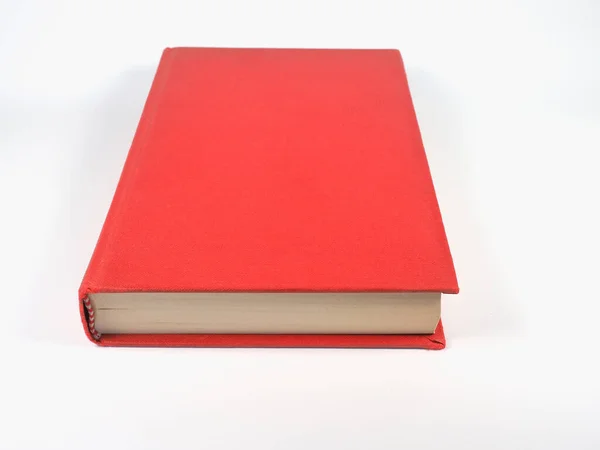 Zárt Piros Könyv Fehér Háttér Másolási Hely — Stock Fotó